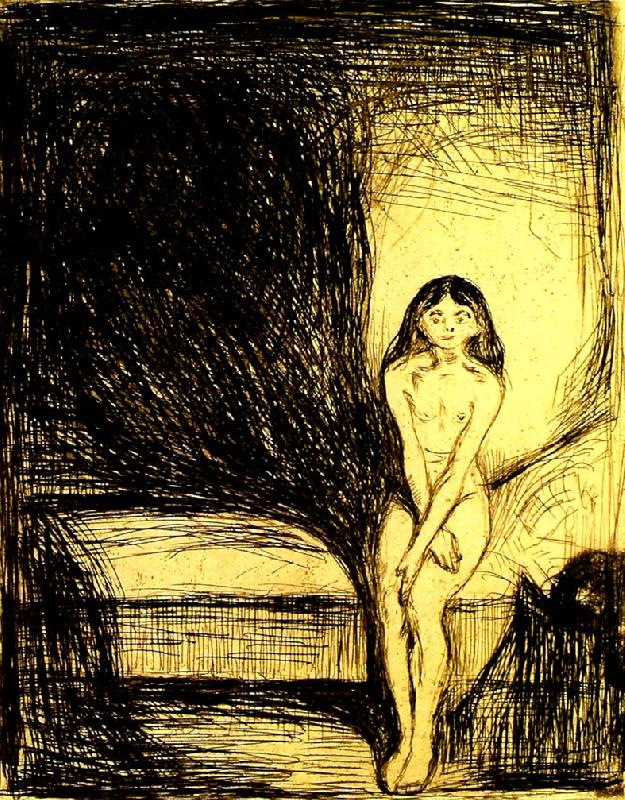 Edvard Munch pubertet oil painting image
